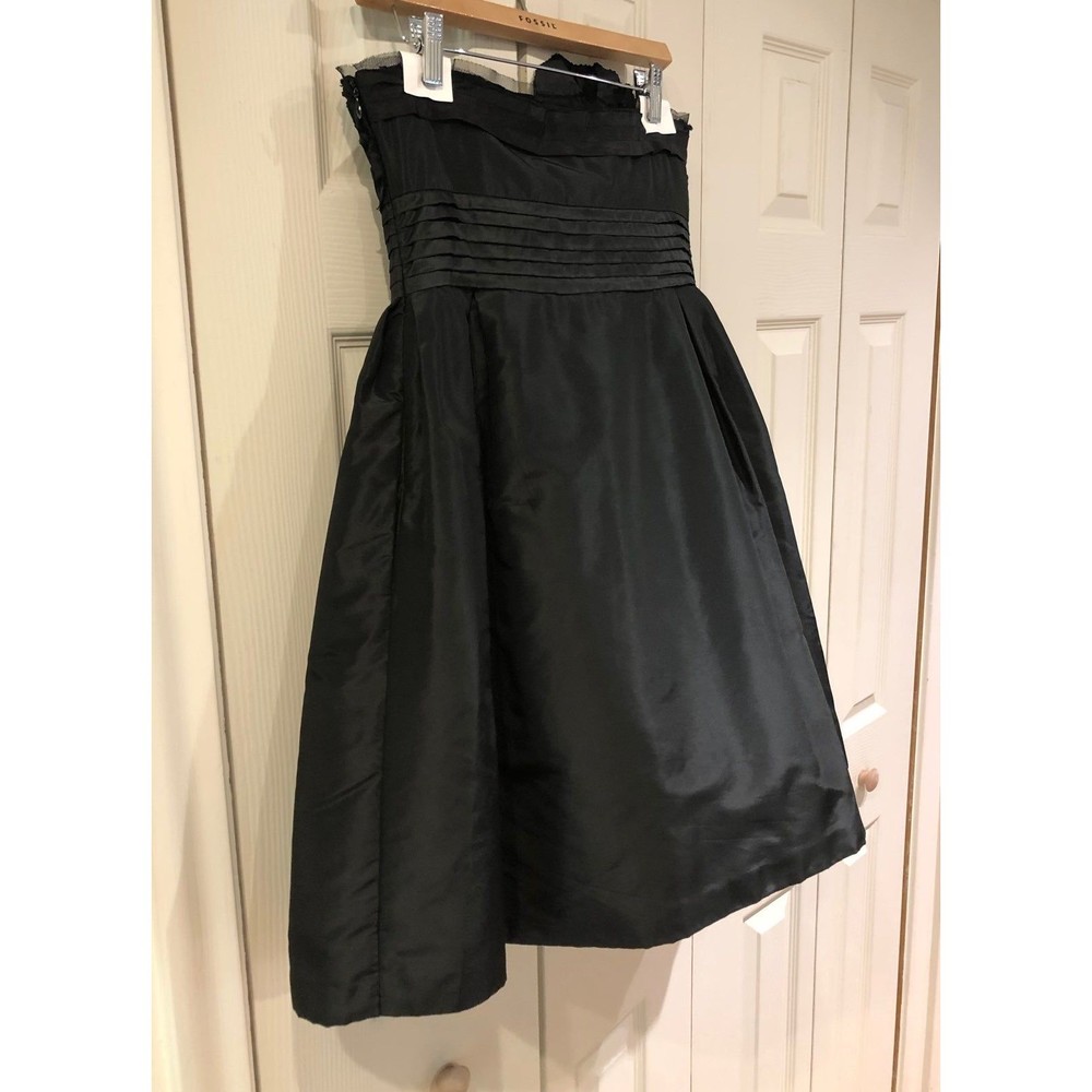 Black Vivienne Tam Silk Taffeta Statement Flower Strapless Cocktail Dress 6 - Picture 10 of 12